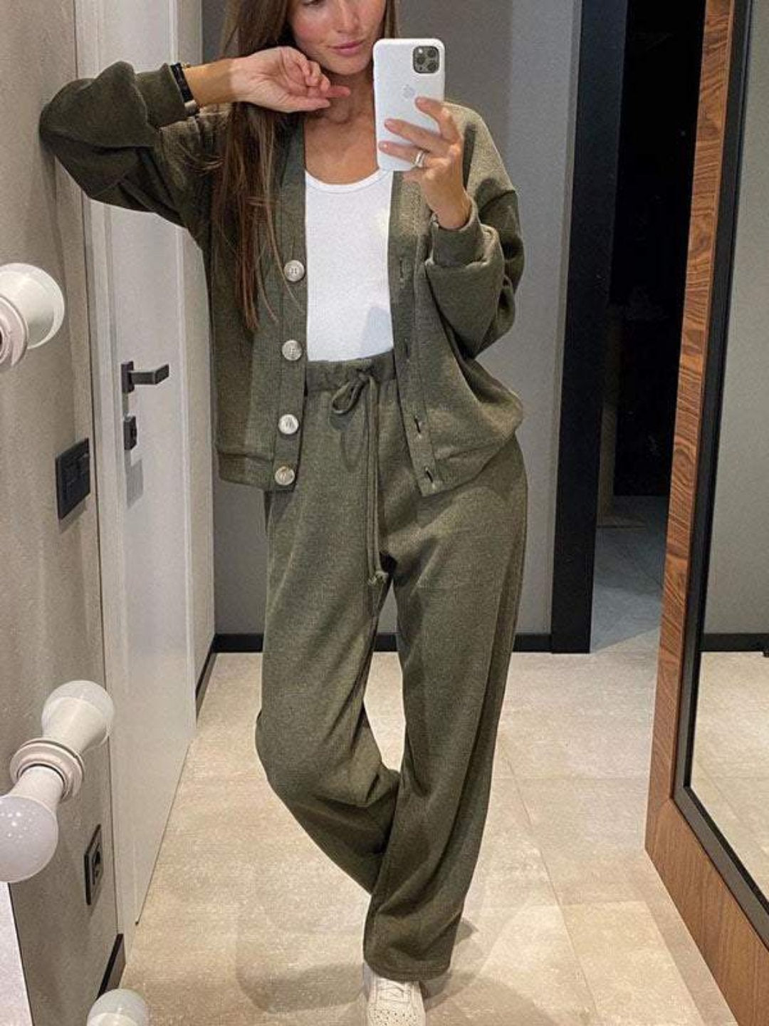 Women's Cardigan and Drawstring Pants Set – Relaxed Everyday Style