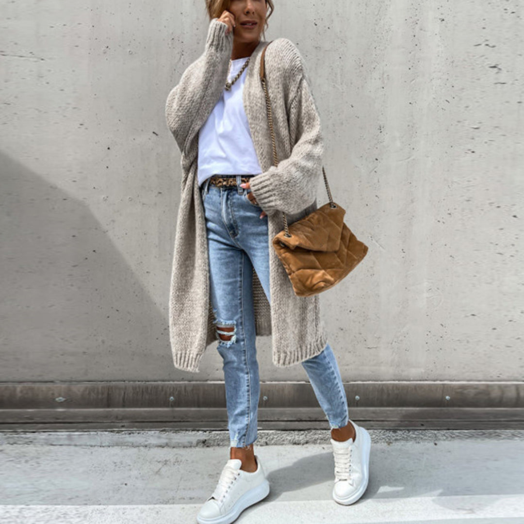 Women's Long Open Front Cardigan – Relaxed Layering Style