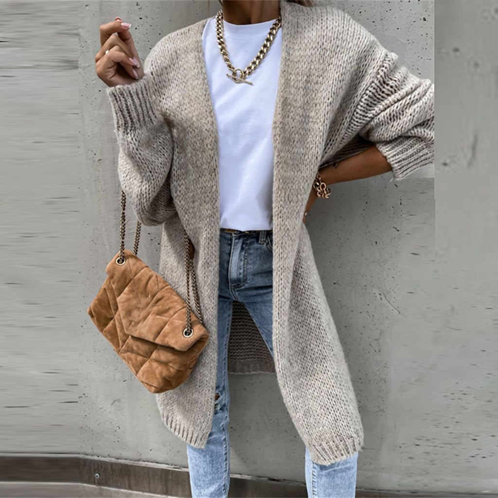 Women's Long Open Front Cardigan – Relaxed Layering Style
