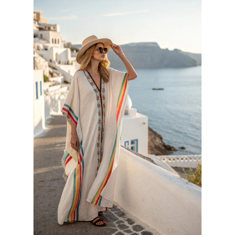 Women's Bohemian Maxi Dress – Flowy Summer Casual Vacation