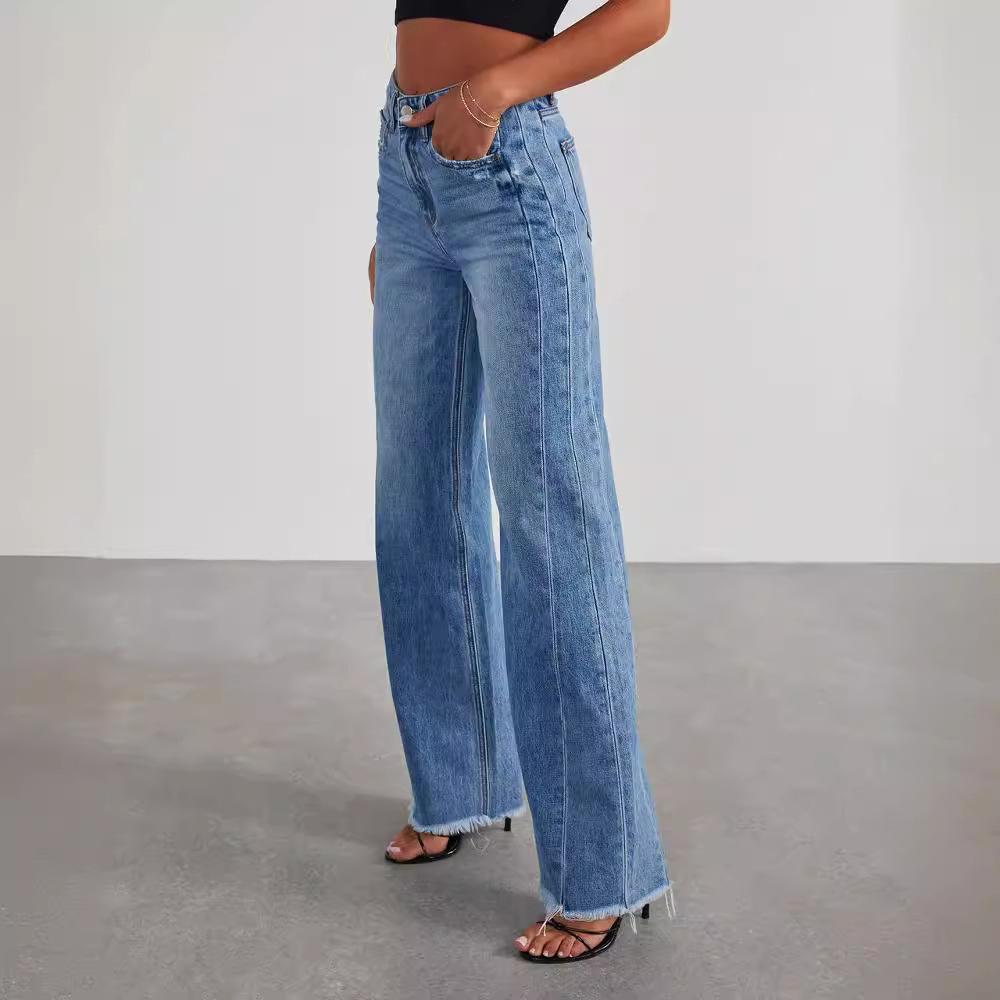 Women's Wide-Leg High-Waisted Jeans – Casual Everyday Style