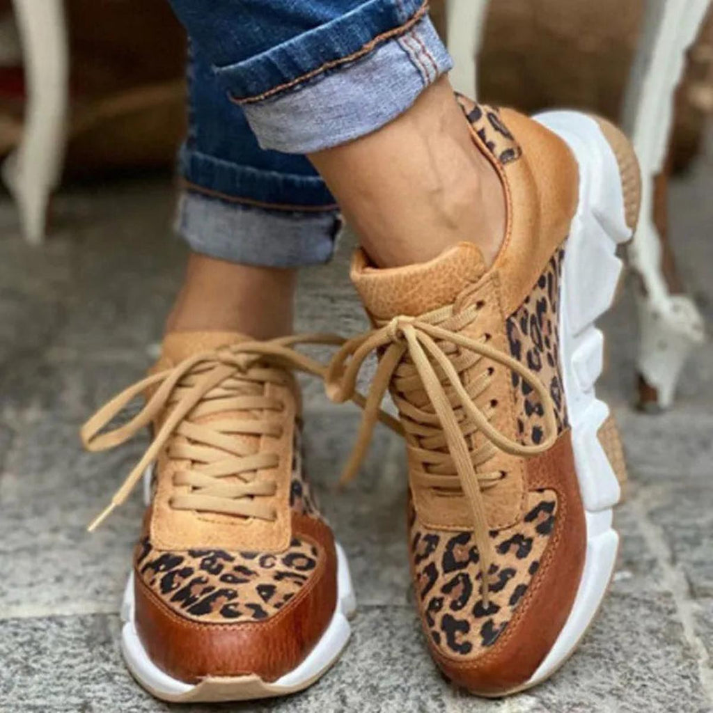 Women's Lace-Up Street Sneakers – Casual Running Inspired Style