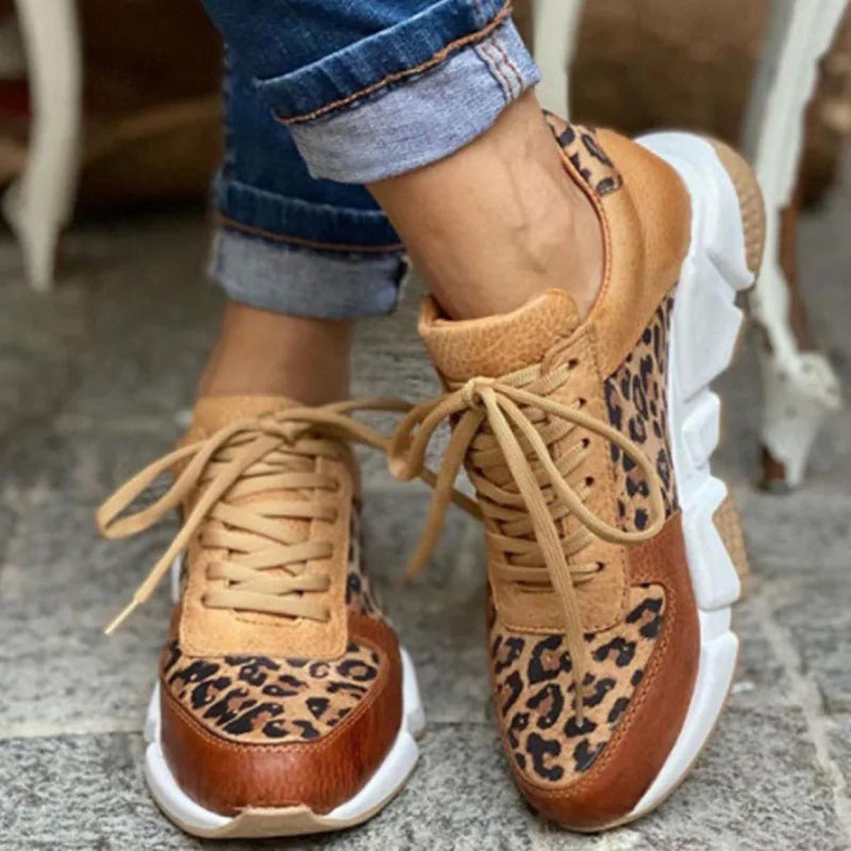 Women's Lace-Up Street Sneakers – Casual Running Inspired Style