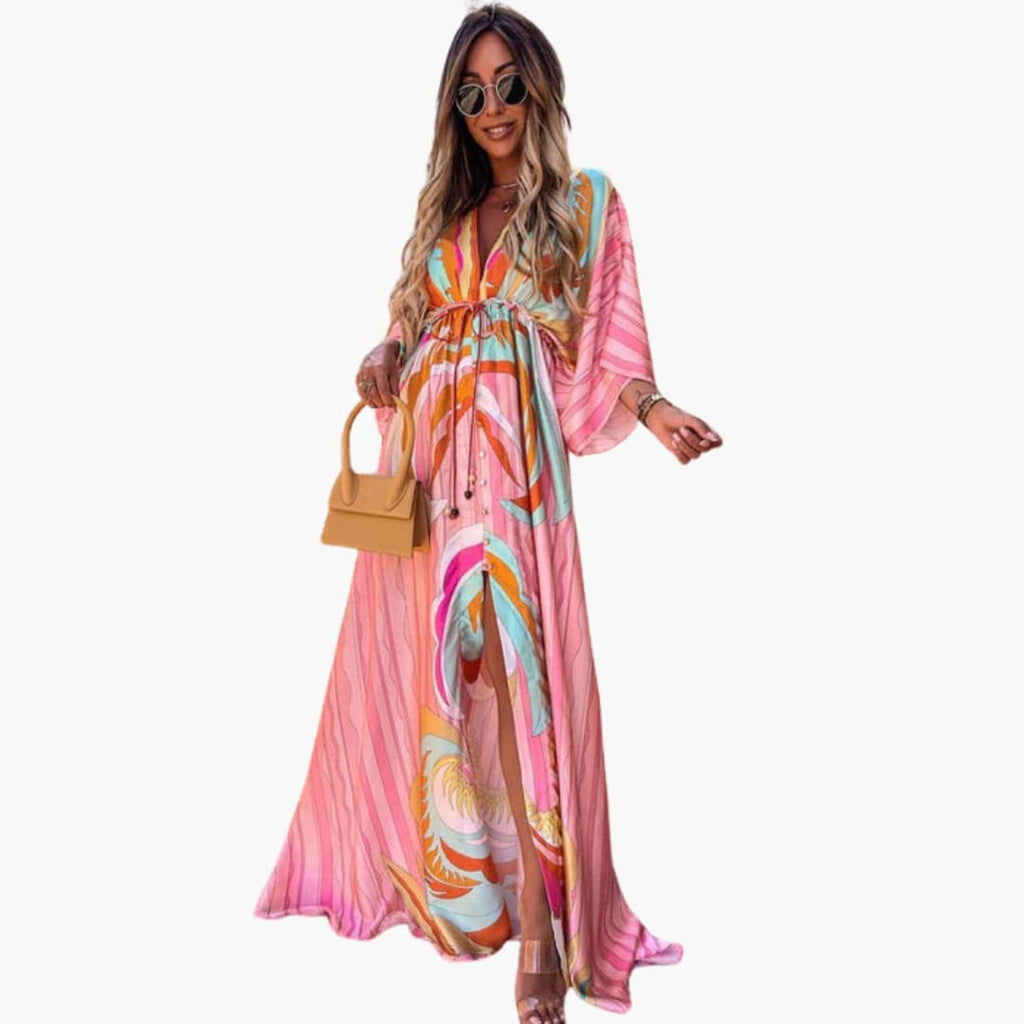 Women's Floral Maxi Summer Dress – Colorful Flowing Everyday Style
