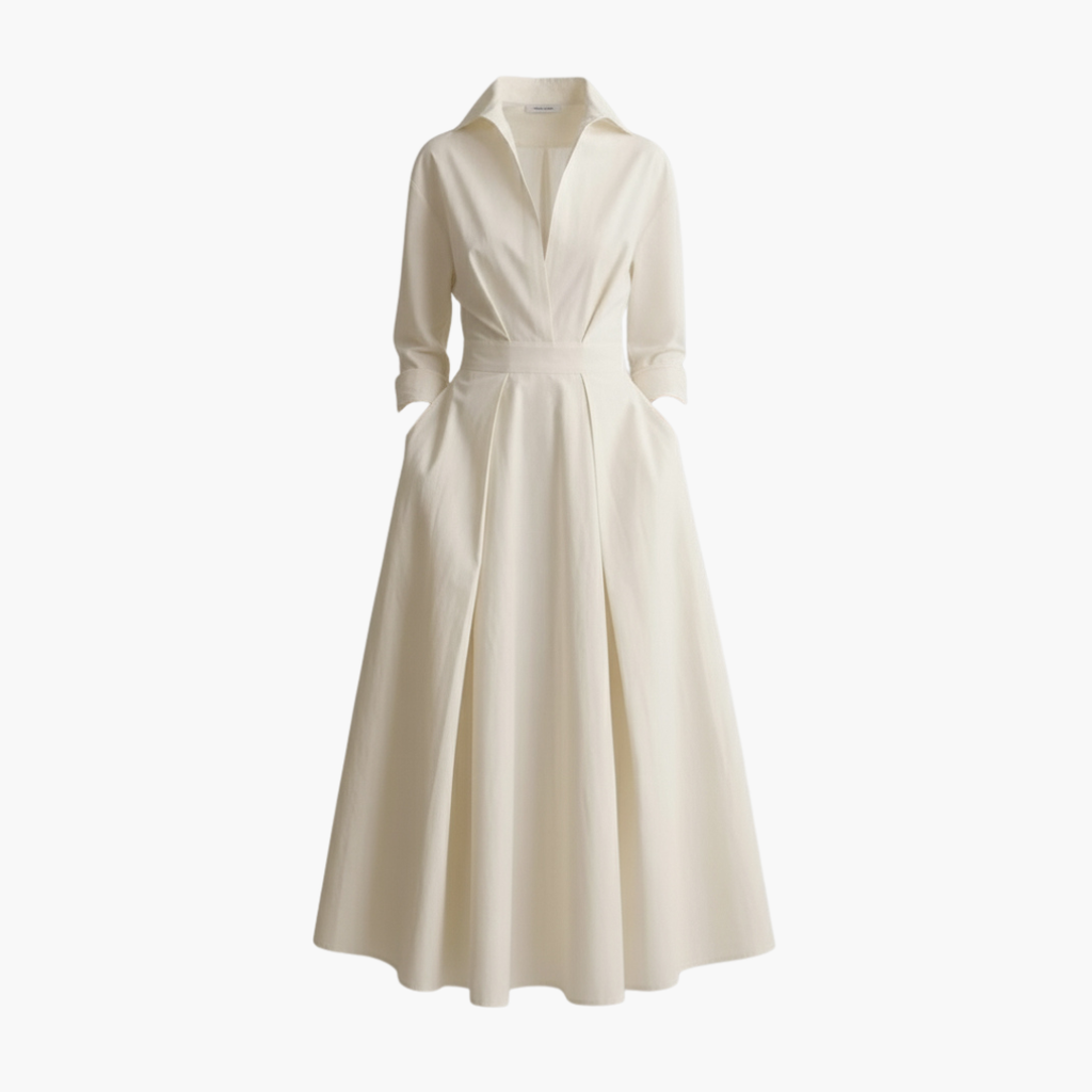 Women's Long Shirt Dress – Waist Detail Button Front Everyday Elegance