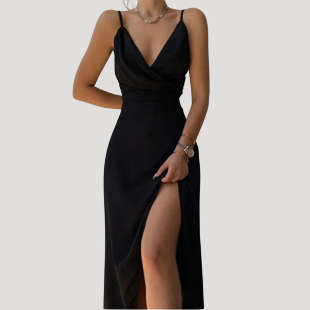 Women's Wedding Guest Slit Maxi Dress – Elegant Evening Occasion Style