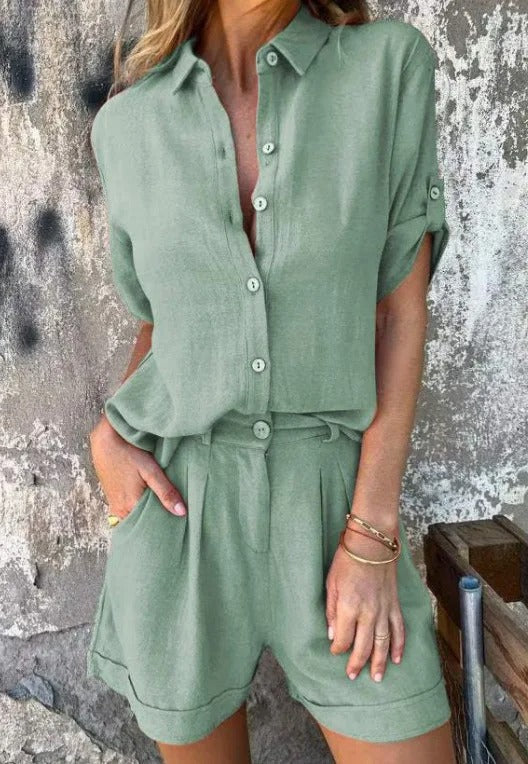 Women's Linen Summer Set – Lightweight Relaxed Hot Weather Style