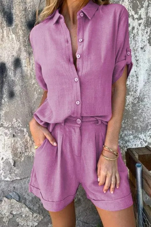 Women's Linen Summer Set – Lightweight Relaxed Hot Weather Style