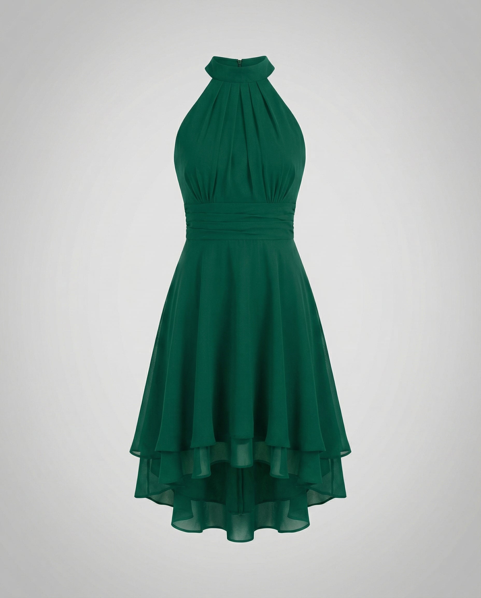 Women's Pleated Chiffon Cocktail Dress – Sleeveless Mini Elegant