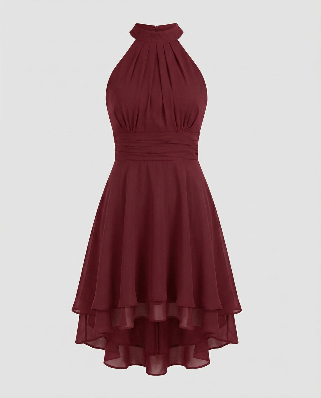Women's Pleated Chiffon Cocktail Dress – Sleeveless Mini Elegant