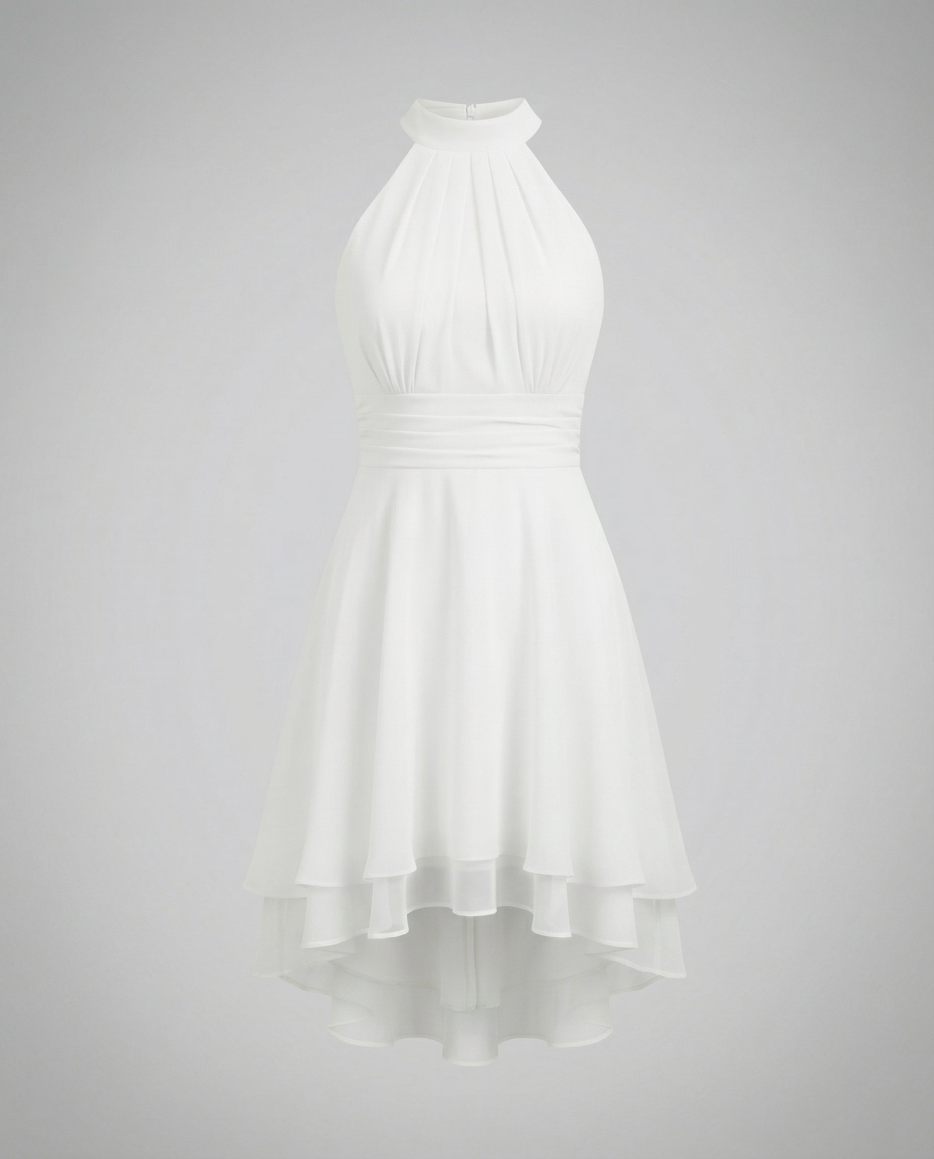 Women's Pleated Chiffon Cocktail Dress – Sleeveless Mini Elegant