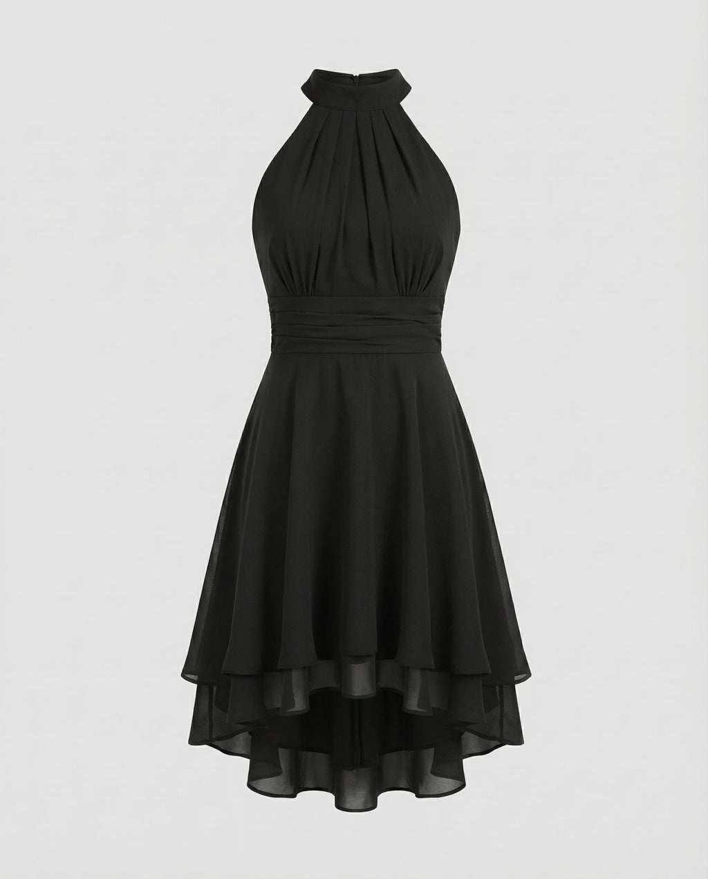Women's Pleated Chiffon Cocktail Dress – Sleeveless Mini Elegant
