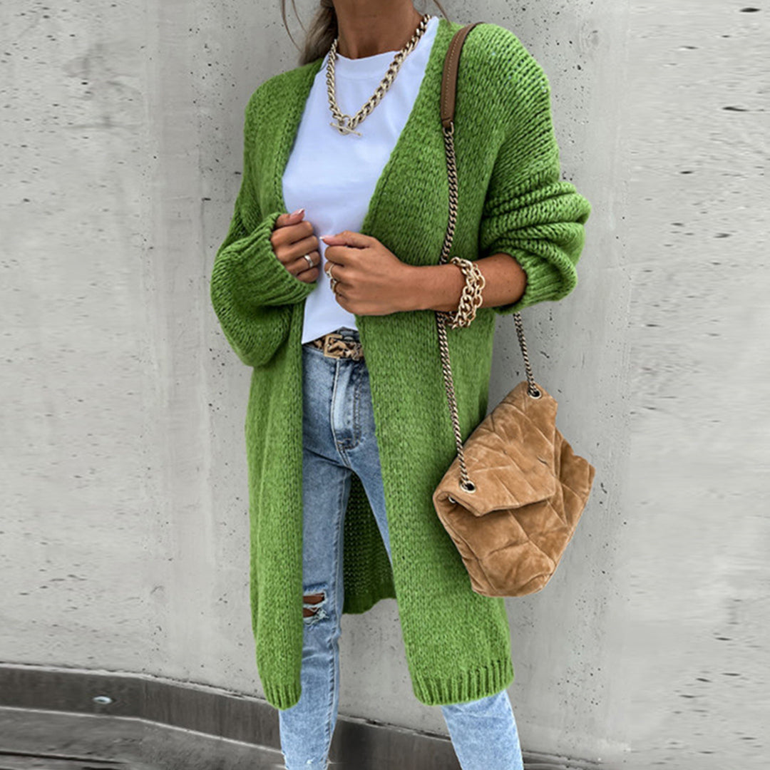 Women's Long Open Front Cardigan – Relaxed Layering Style