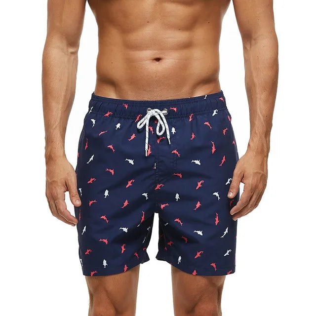 Men's Printed Swim Shorts - Quick-Dry Beach Trunks