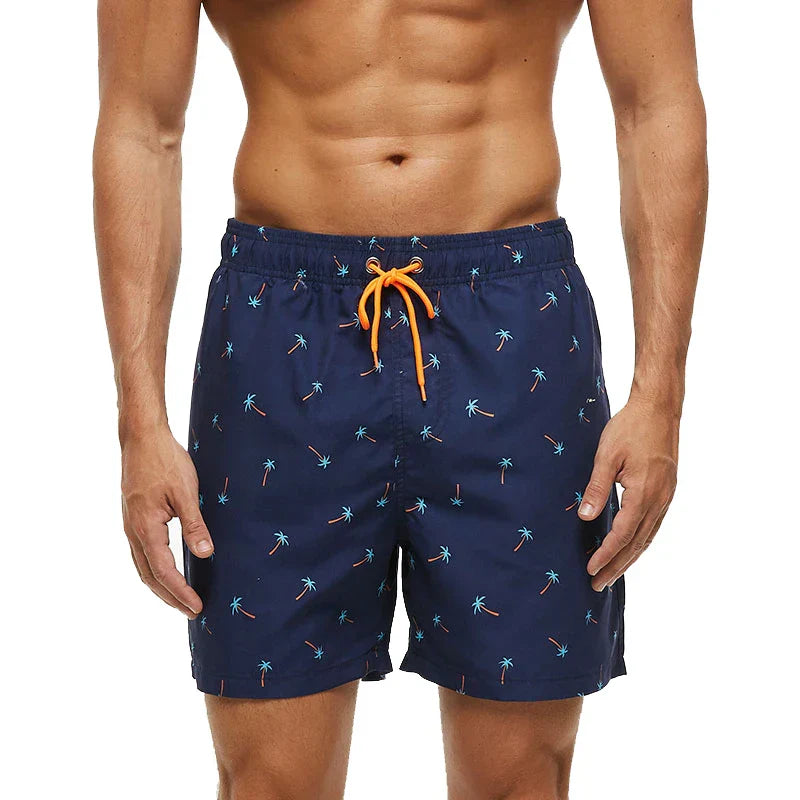 Men's Printed Swim Shorts - Quick-Dry Beach Trunks