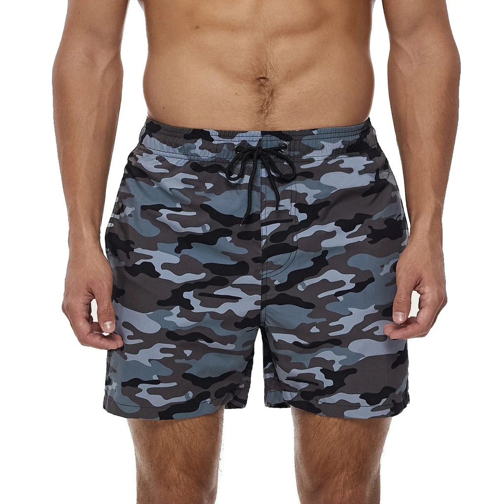 Men's Printed Swim Shorts - Quick-Dry Beach Trunks