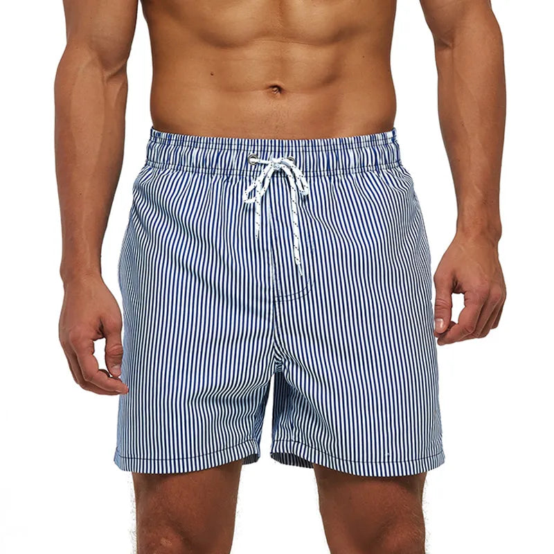 Men's Printed Swim Shorts - Quick-Dry Beach Trunks