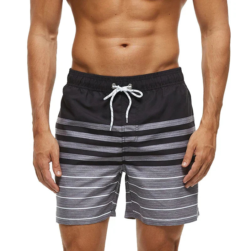 Men's Printed Swim Shorts - Quick-Dry Beach Trunks