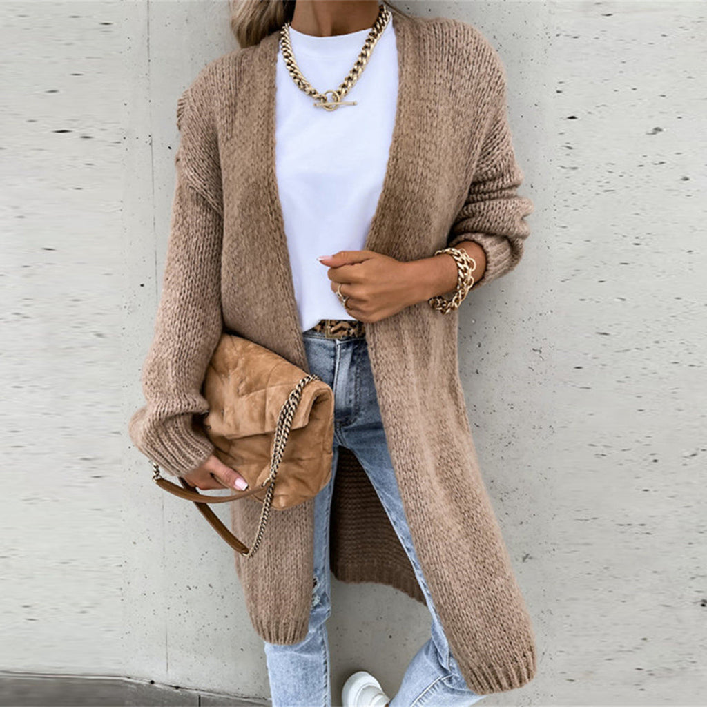 Women's Long Open Front Cardigan – Relaxed Layering Style