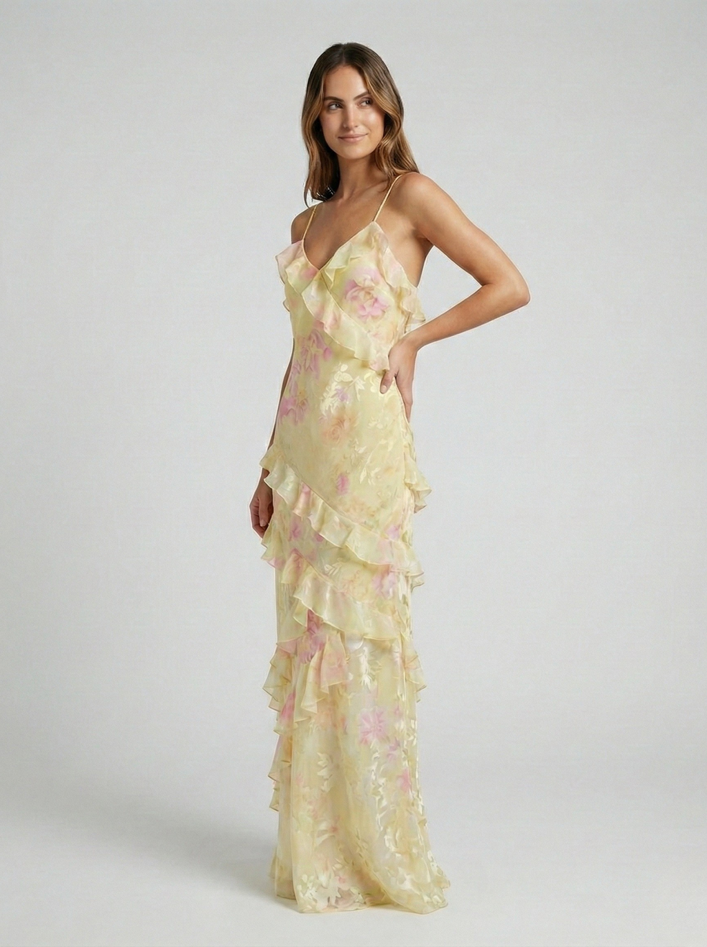 Women's Ethereal Flow Ruffle Maxi Dress