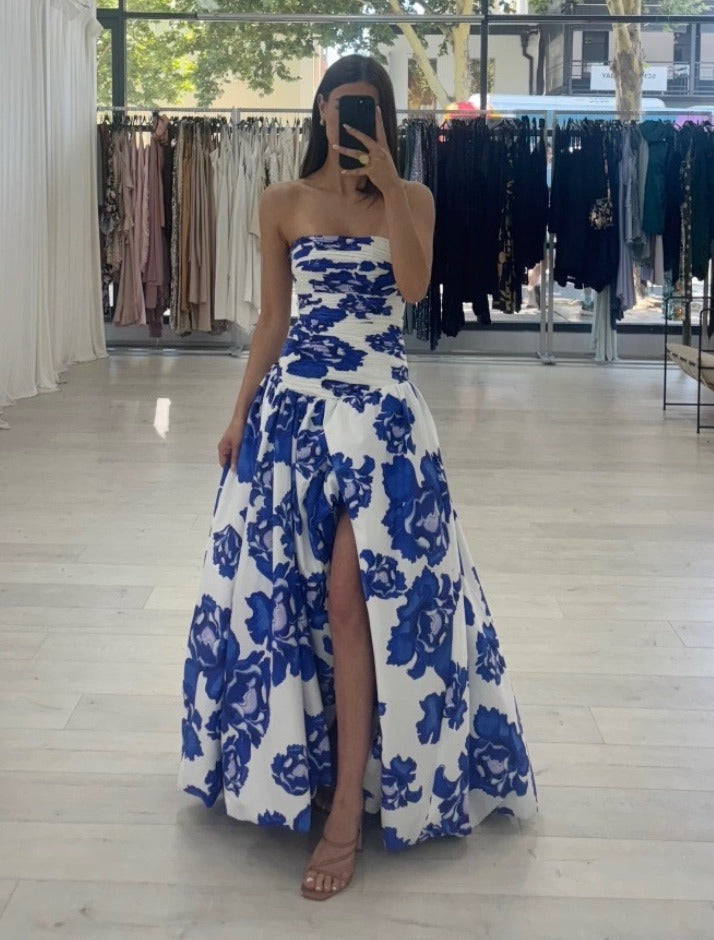 Women's Bold Whimsy Draped Floral Maxi Dress