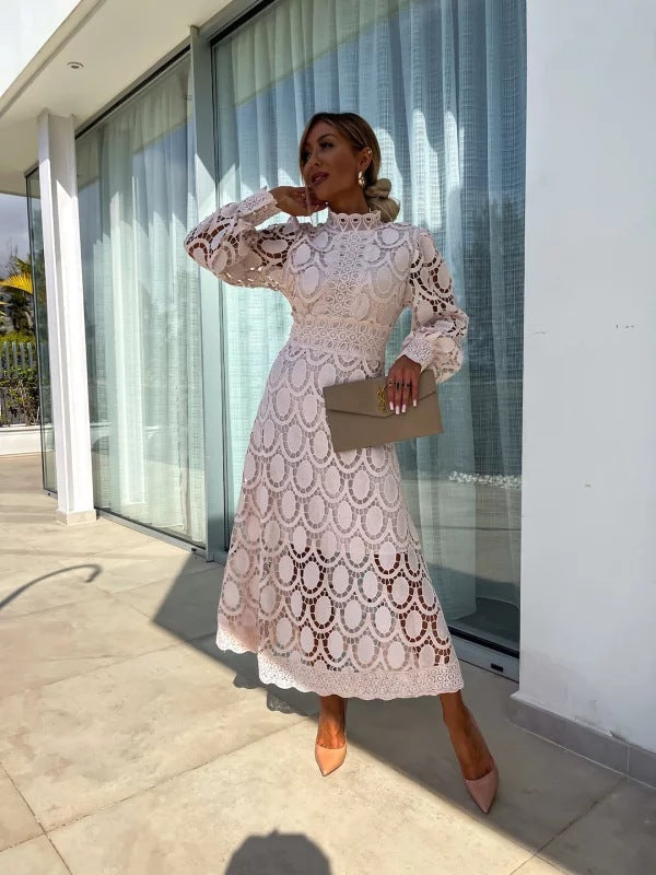 Women's Celestial Harmony Lace Midi Dress