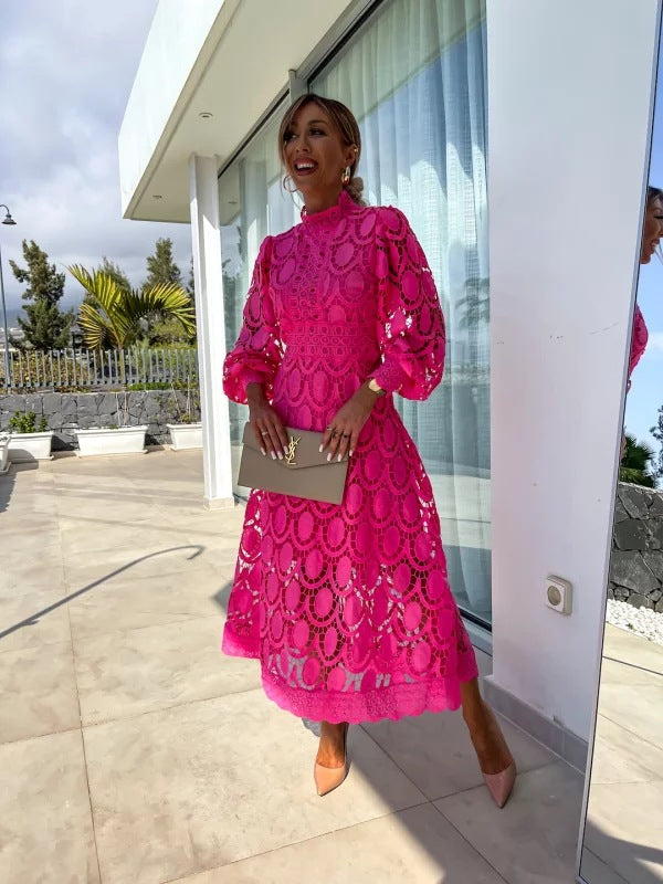 Women's Celestial Harmony Lace Midi Dress