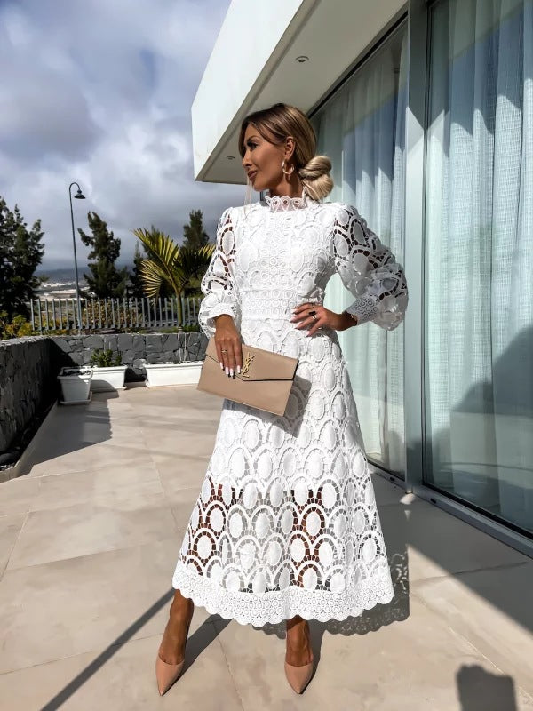Women's Celestial Harmony Lace Midi Dress