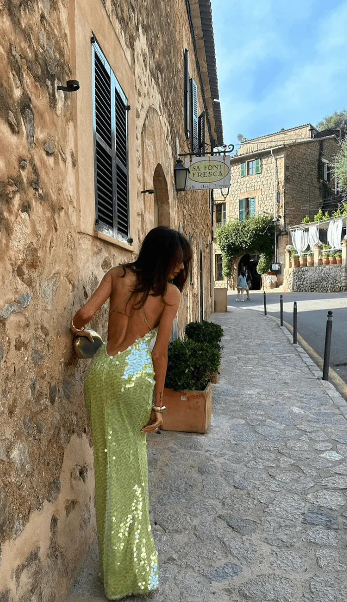 Women's Divine Glamour Sequin Maxi Dress
