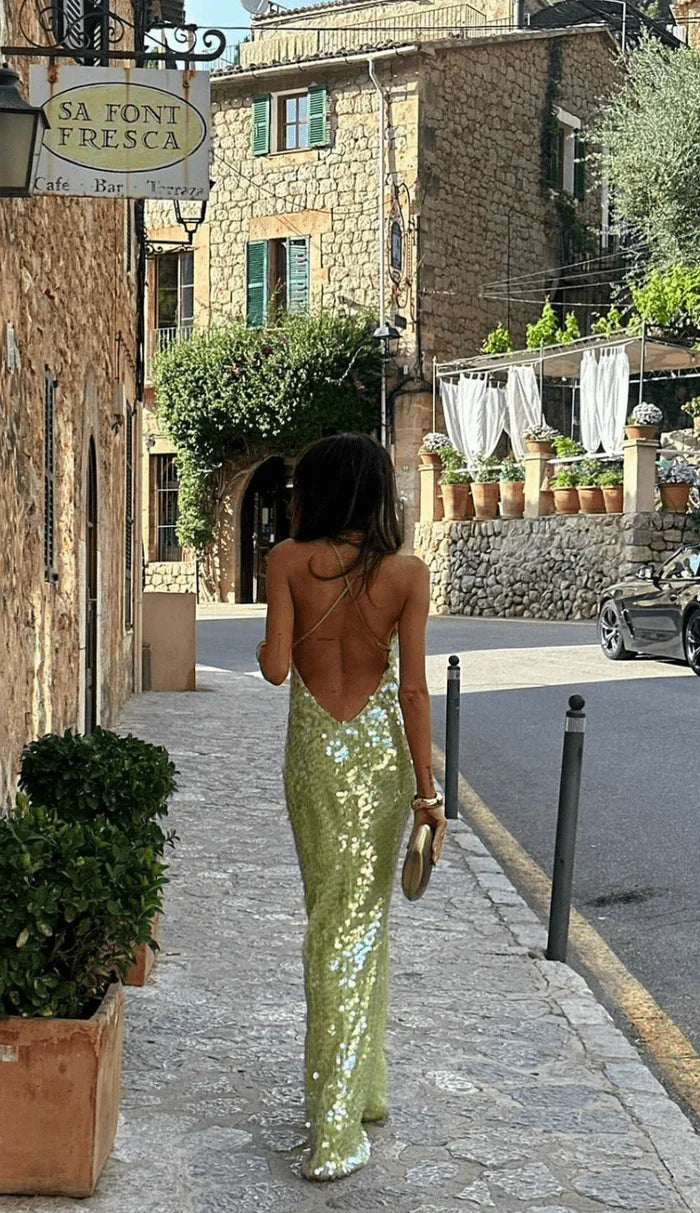Women's Divine Glamour Sequin Maxi Dress