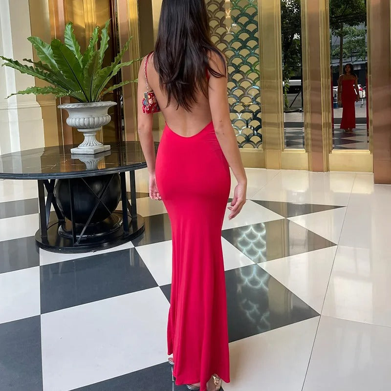 Women's Elegant Silhouette Maxi Dress
