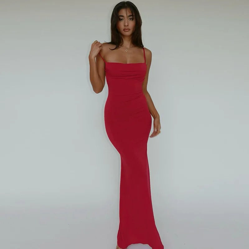 Women's Elegant Silhouette Maxi Dress