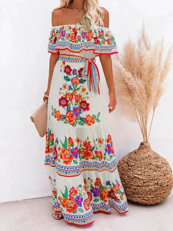 Women's Garden Muse Off-Shoulder Maxi Dress