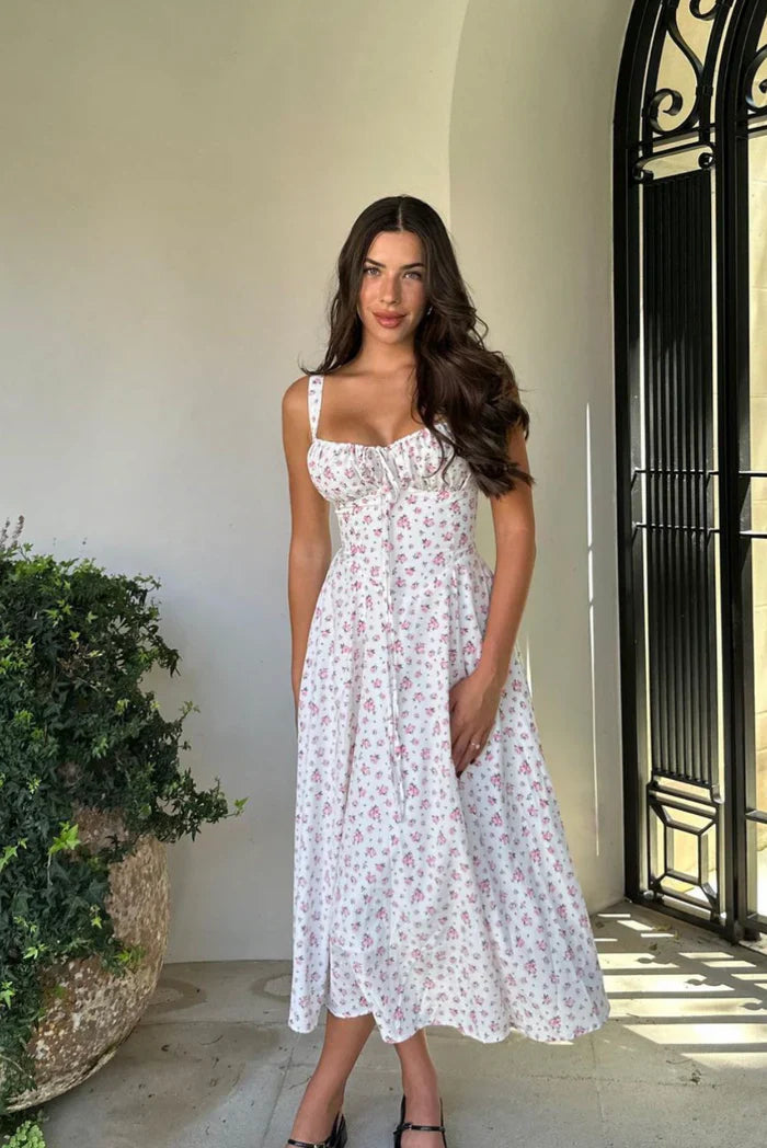 Women's Garden Whispers Ruched Bodice Midi Dress