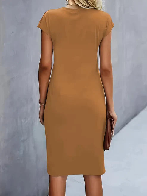 Women's Midnight Whisper Draped Midi Dress