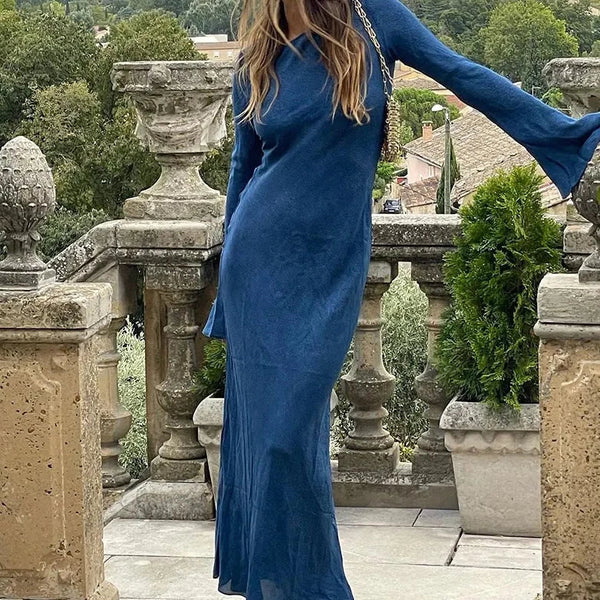 Women's Moonlit Grace Flared Sleeve Maxi Dress