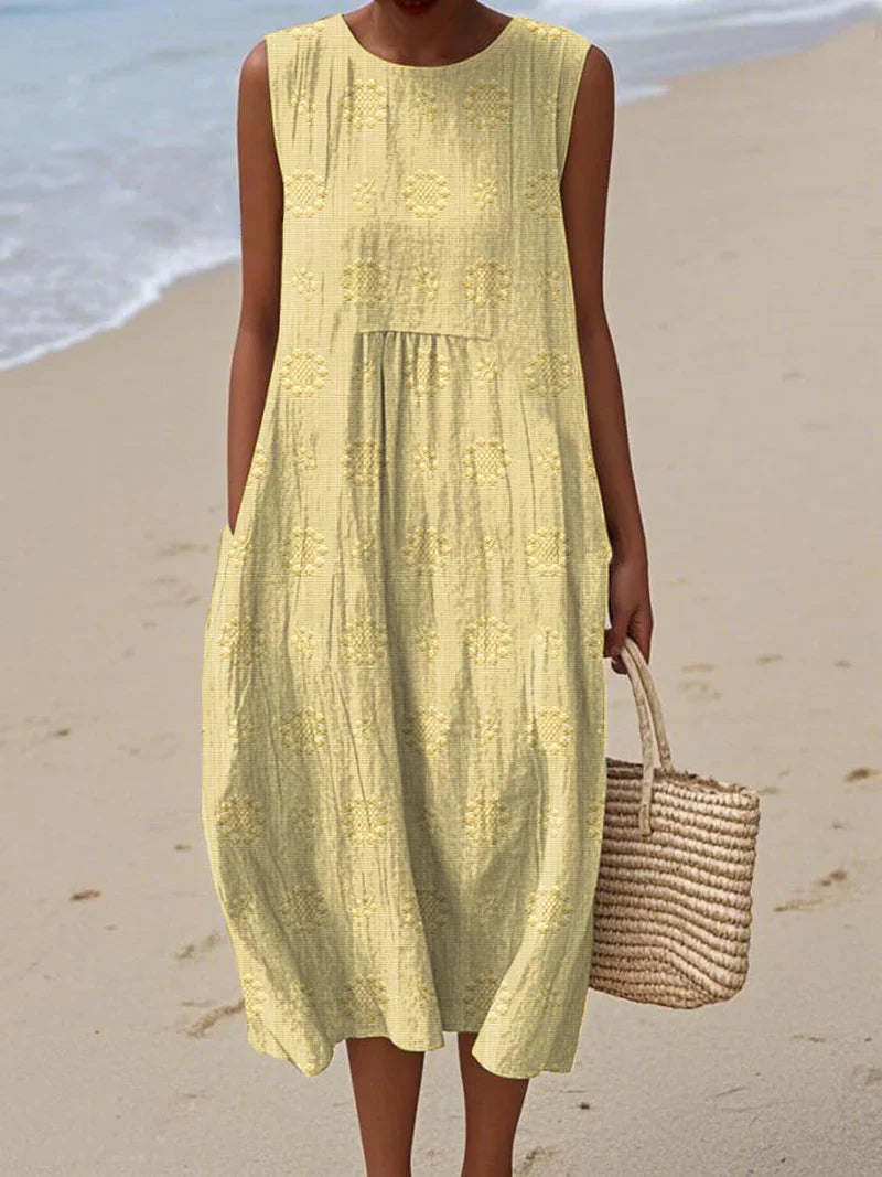 Women's Seaside Bloom Embroidered Midi Dress