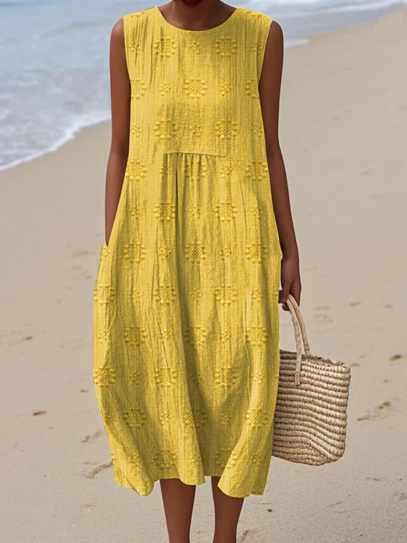 Women's Seaside Bloom Embroidered Midi Dress