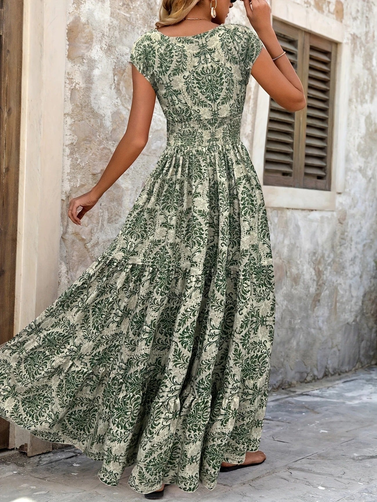 Women's Secret Garden Ruched Maxi Dress