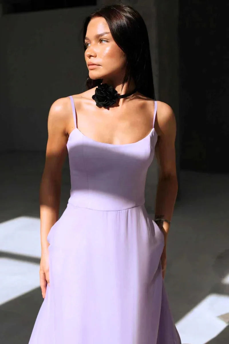 Women's Serene Bloom Petal-Twist Midi Dress