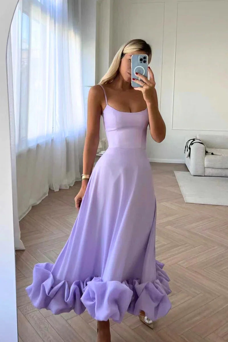 Women's Serene Bloom Petal-Twist Midi Dress