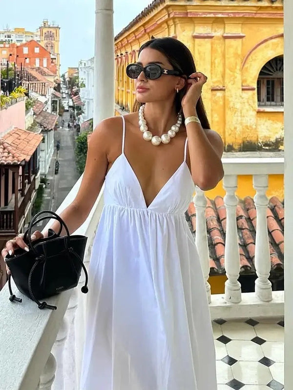 Women's Serene Escape Low-Back Maxi Dress