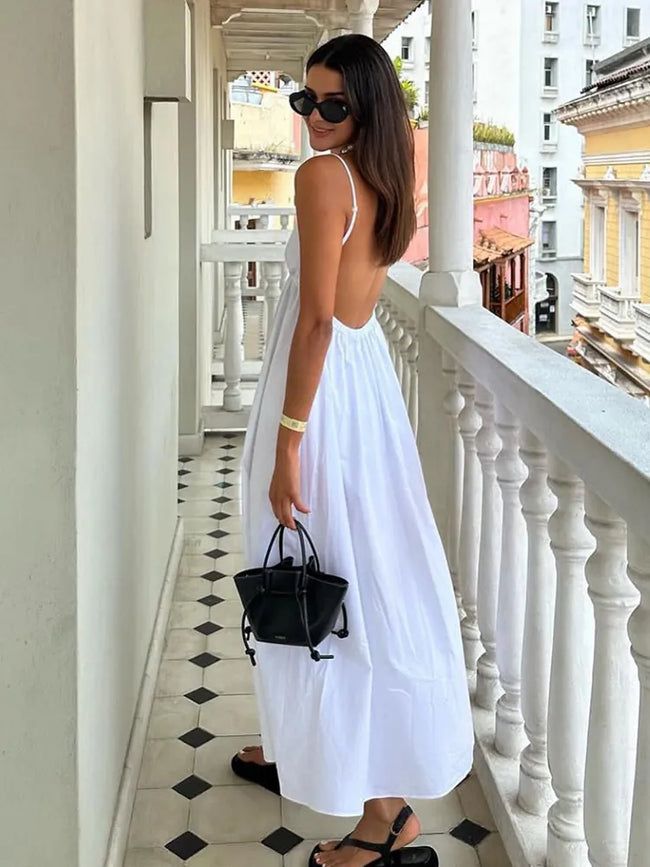 Women's Serene Escape Low-Back Maxi Dress