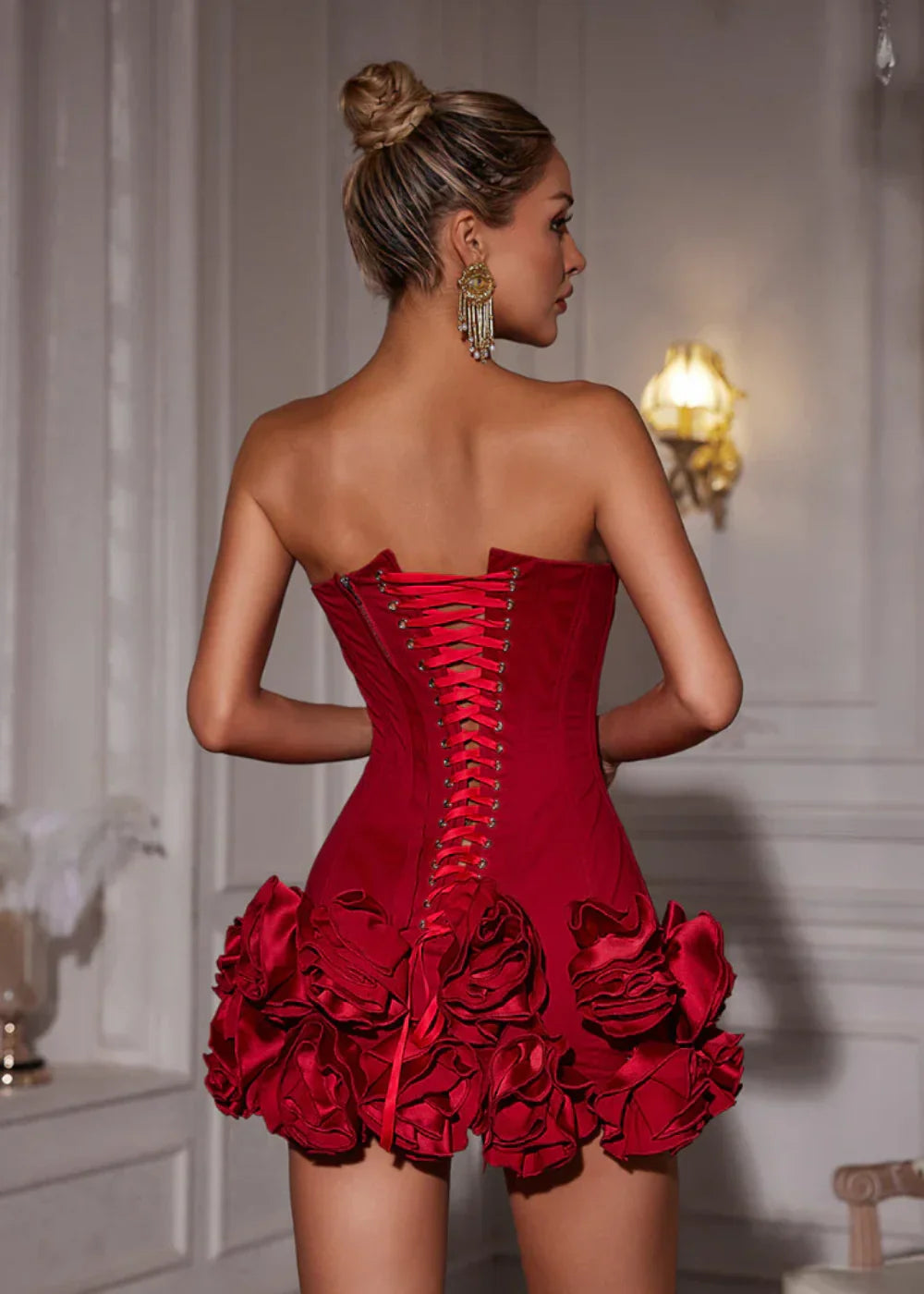 Women's Bloom Corset Cocktail Mini Dress