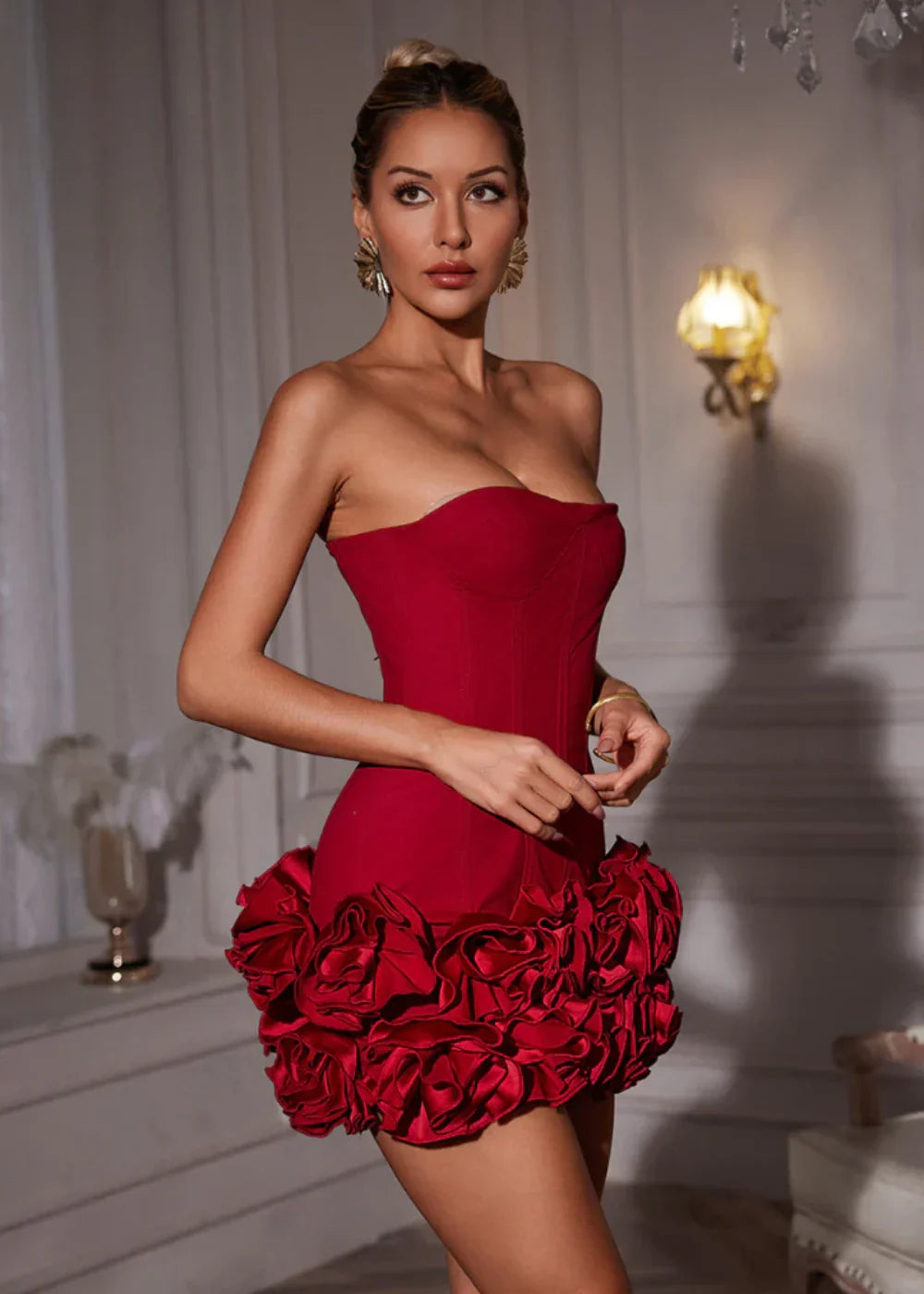 Women's Bloom Corset Cocktail Mini Dress