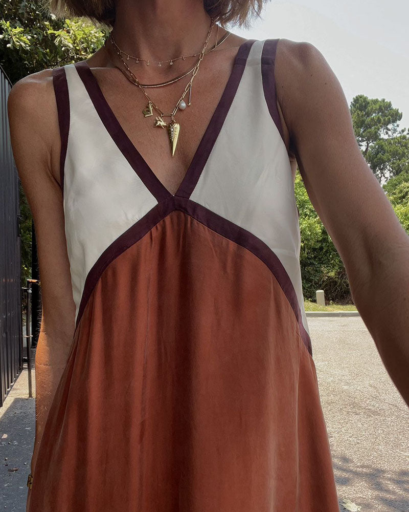 Women's Bold Contrast Maxi Dress