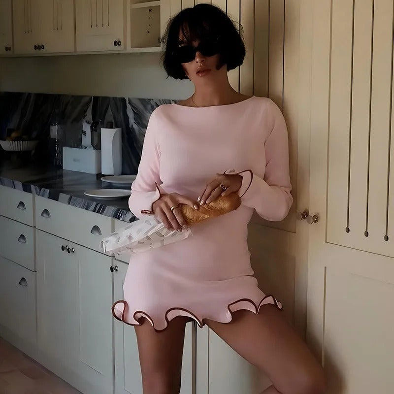 Women's Elegant Ruffle Mini Dress