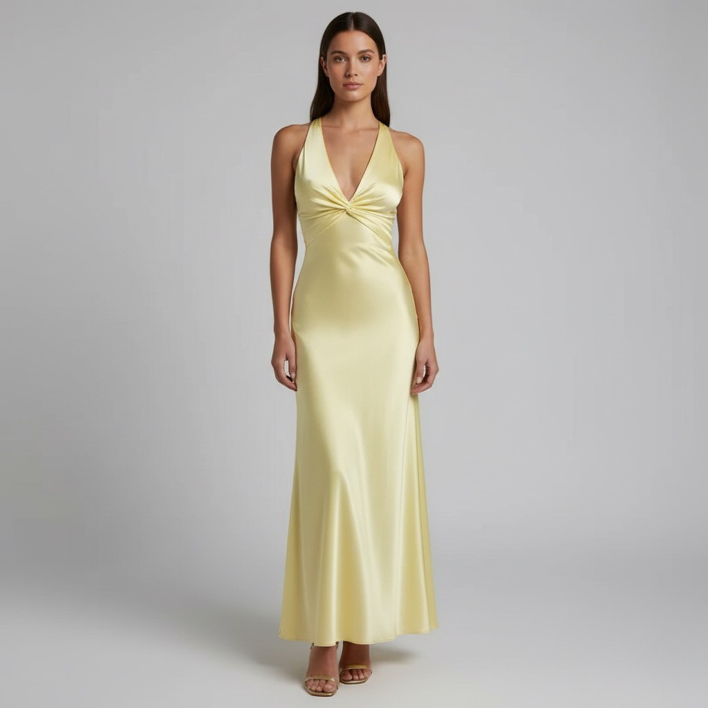 Women's Lemon Summer Maxi Dress