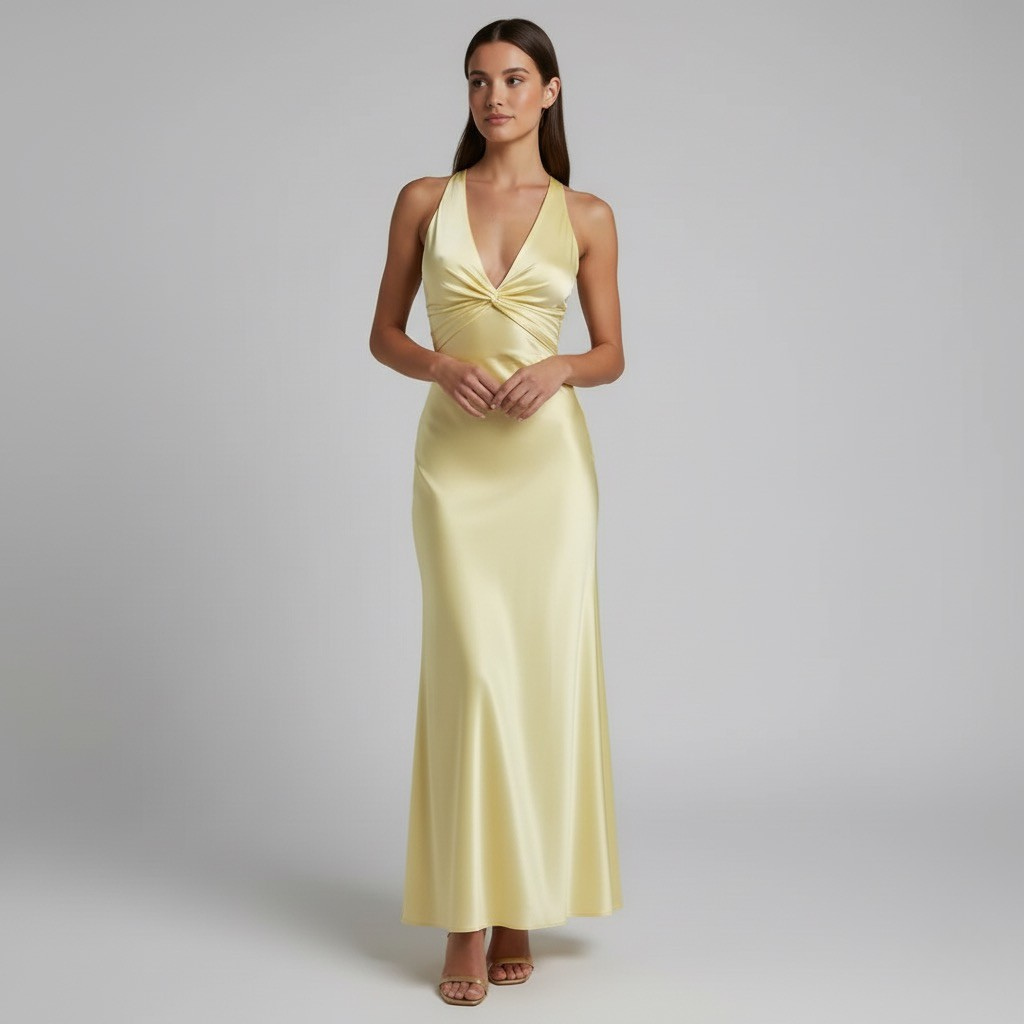 Women's Lemon Summer Maxi Dress