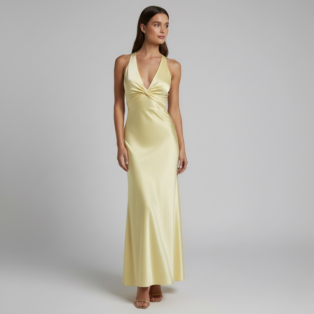 Women's Lemon Summer Maxi Dress